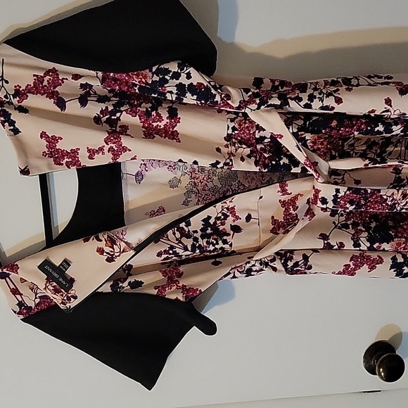 Lane Bryant Floral Black and Pink Fit and Flare Midi Dress - Picture 5 of 9